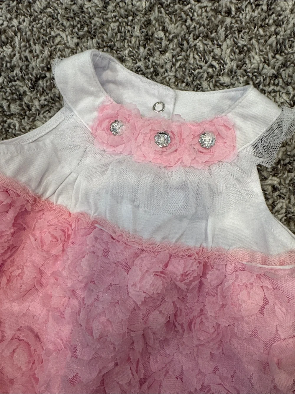 Baby Girls Pink Floral Bubble One-Piece Romper